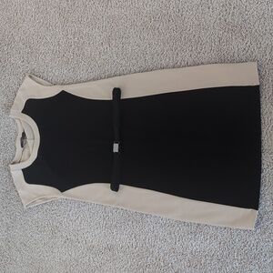 MaxMara Black and Cream Midi Dress